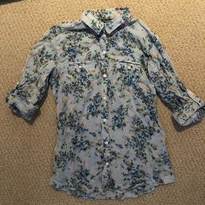 Flowery, button-down shirt